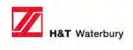 H&T Waterbury logo. H&T Waterbury parts and components used in Colt Automation steel coil processing feedlines.
