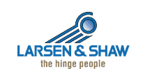 Larsen & Shaw the hinge people logo. Larsen & Shaw parts and components used in Colt Automation steel coil processing feedlines.