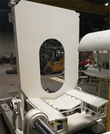 Upender stationnaire et mobile pour le chargement de bobines d'acier. Construit par Colt Automation