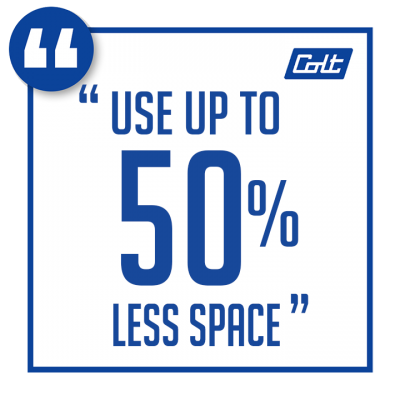 Less Space with Colt Automation Space Saver Menos espacio con el ahorrador de espacio de Colt Automation